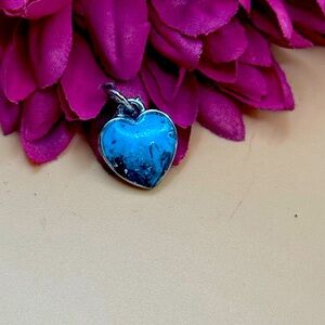 Bellway beauty jewelers ‘Rocky teal’ silver edged small heart charm